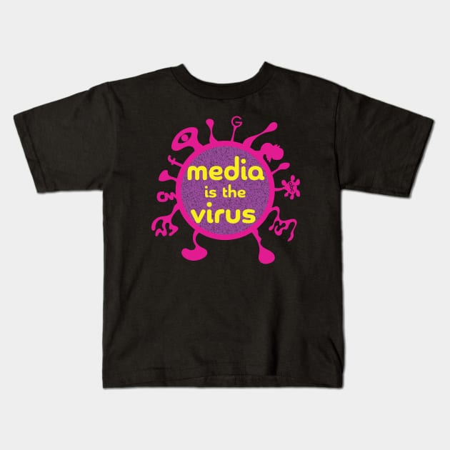 Media is the Virus Kids T-Shirt by pelagio